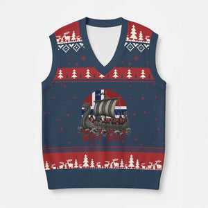 Ro Ro Norway V-Neck Knit Sweater Vest Norwegian Viking Row Longship Norge Football Fan TS11 Navy Red Print Your Wear