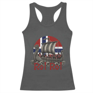 Ro Ro Norway Racerback Tank Top Norwegian Viking Row Longship Norge Football Fan TS11 Dark Heather Print Your Wear