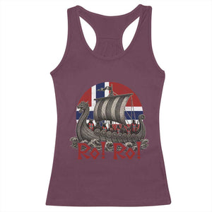 Ro Ro Norway Racerback Tank Top Norwegian Viking Row Longship Norge Football Fan TS11 Maroon Print Your Wear