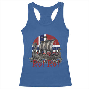 Ro Ro Norway Racerback Tank Top Norwegian Viking Row Longship Norge Football Fan TS11 Royal Blue Print Your Wear