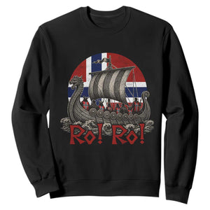 Ro Ro Norway Sweatshirt Norwegian Viking Row Longship Norge Football Fan TS11 Black Print Your Wear