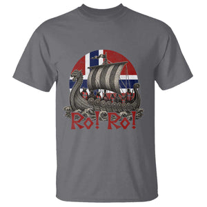 Ro Ro Norway T Shirt Norwegian Viking Row Longship Norge Football Fan TS11 Charcoal Print Your Wear