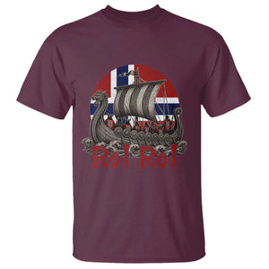 Ro Ro Norway T Shirt Norwegian Viking Row Longship Norge Football Fan TS11 Maroon Print Your Wear