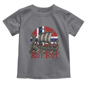 Ro Ro Norway Toddler T Shirt Norwegian Viking Row Longship Norge Football Fan TS11 Charcoal Print Your Wear