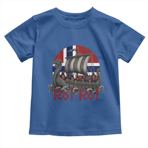 Ro Ro Norway Toddler T Shirt Norwegian Viking Row Longship Norge Football Fan TS11 Royal Blue Print Your Wear