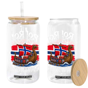 Ro Ro Norway Viking Row Glass Can Norwegian Flag Longship for Norge Football Fan TS11 Print Your Wear