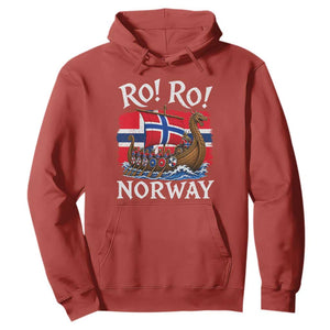 Ro Ro Norway Viking Row Hoodie Norwegian Flag Longship for Norge Football Fan TS11 Red Print Your Wear