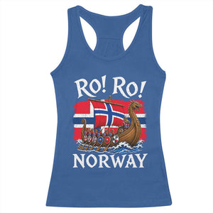 Ro Ro Norway Viking Row Racerback Tank Top Norwegian Flag Longship for Norge Football Fan TS11 Royal Blue Print Your Wear