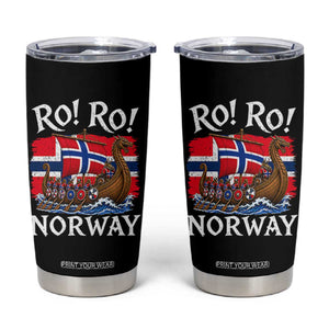 Ro Ro Norway Viking Row Tumbler Cup Norwegian Flag Longship for Norge Football Fan TS11 Black Print Your Wear