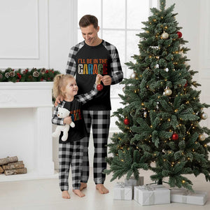 I Will Be In The Garage Funny Car Mechanic Plaid Pajama Set Dad Joke Handyman Mechanics Tool