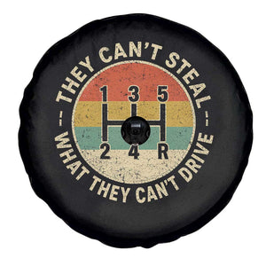 They Can't Steal What They Can't Drive Spare Tire Cover Funny Stick Shift Manual Car