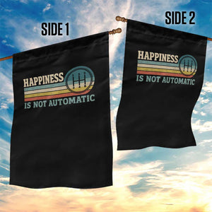 Happiness Is Not Automatic 5 Speed Manual Transmission Car Garden Flag