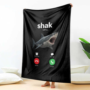 Shark Calling Meme Mispelled Shak Incoming Call Humor Throw Blanket