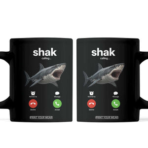 Shark Calling Meme Mispelled Shak Incoming Call Humor Coffee Mug