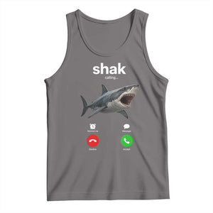 Shark Calling Meme Mispelled Shak Incoming Call Humor Tank Top