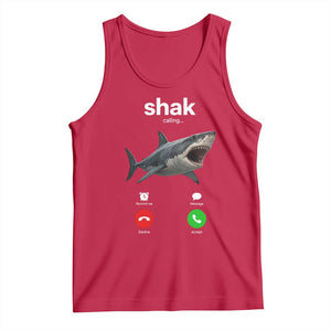 Shark Calling Meme Mispelled Shak Incoming Call Humor Tank Top
