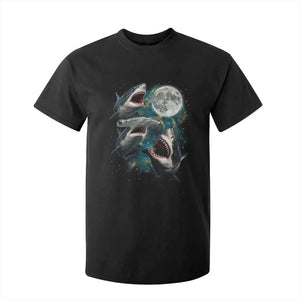 Funny Sharks Howling at Moon T Shirt For Kid Funny Great White Sharks and Hammerhead Shark