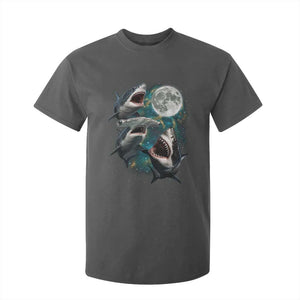 Funny Sharks Howling at Moon T Shirt For Kid Funny Great White Sharks and Hammerhead Shark
