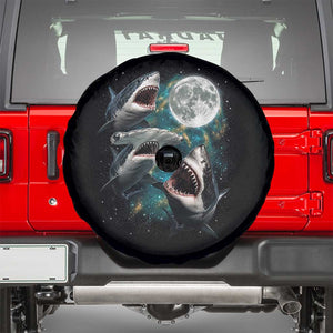 Funny Sharks Howling at Moon Spare Tire Cover Funny Great White Sharks and Hammerhead Shark