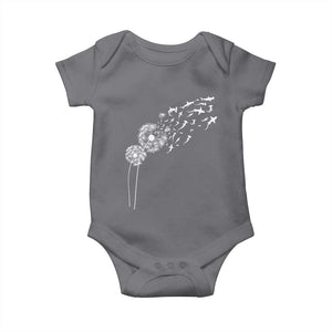 Shark Dandelion Flower for Ocean Wildlife Lover Baby Onesie TS11 Charcoal Print Your Wear