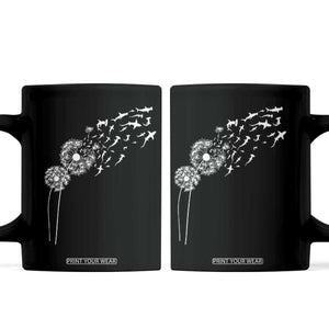 Shark Dandelion Flower for Ocean Wildlife Lover Coffee Mug TS11 Black Print Your Wear