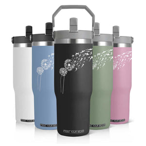 Shark Dandelion Flower for Ocean Wildlife Lover Flip Straw Tumbler TS11 Print Your Wear