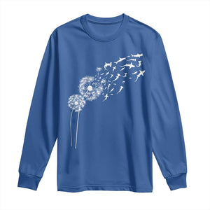 Shark Dandelion Flower for Ocean Wildlife Lover Long Sleeve Shirt TS11 Royal Blue Print Your Wear
