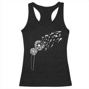 Shark Dandelion Flower for Ocean Wildlife Lover Racerback Tank Top TS11 Black Print Your Wear