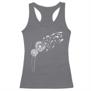 Shark Dandelion Flower for Ocean Wildlife Lover Racerback Tank Top TS11 Charcoal Print Your Wear