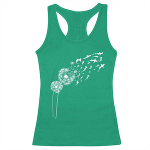 Shark Dandelion Flower for Ocean Wildlife Lover Racerback Tank Top TS11 Irish Green Print Your Wear