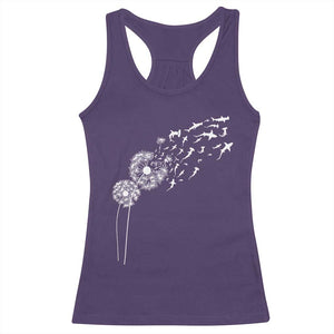 Shark Dandelion Flower for Ocean Wildlife Lover Racerback Tank Top TS11 Purple Print Your Wear