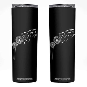 Shark Dandelion Flower for Ocean Wildlife Lover Skinny Tumbler TS11 Black Print Your Wear