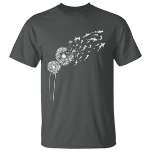 Shark Dandelion Flower for Ocean Wildlife Lover T Shirt TS11 Dark Heather Print Your Wear