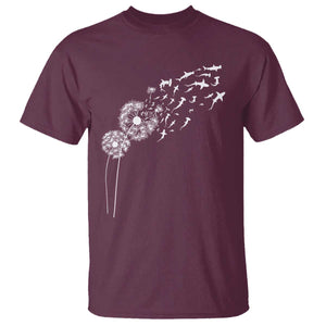 Shark Dandelion Flower for Ocean Wildlife Lover T Shirt TS11 Maroon Print Your Wear