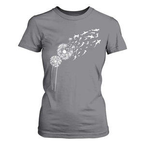 Shark Dandelion Flower for Ocean Wildlife Lover T Shirt For Women TS11 Charcoal Print Your Wear