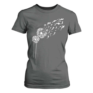 Shark Dandelion Flower for Ocean Wildlife Lover T Shirt For Women TS11 Dark Heather Print Your Wear