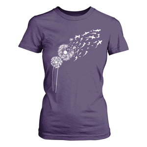 Shark Dandelion Flower for Ocean Wildlife Lover T Shirt For Women TS11 Purple Print Your Wear