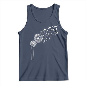 Shark Dandelion Flower for Ocean Wildlife Lover Tank Top TS11 Navy Print Your Wear