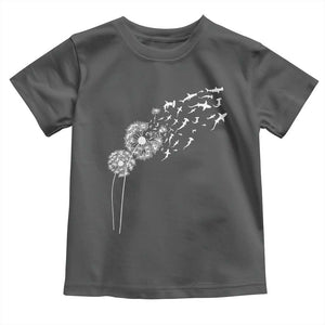 Shark Dandelion Flower for Ocean Wildlife Lover Toddler T Shirt TS11 Dark Heather Print Your Wear