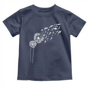 Shark Dandelion Flower for Ocean Wildlife Lover Toddler T Shirt TS11 Navy Print Your Wear