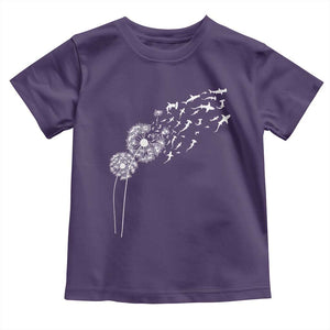 Shark Dandelion Flower for Ocean Wildlife Lover Toddler T Shirt TS11 Purple Print Your Wear