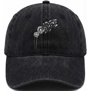 Shark Dandelion Flower for Ocean Wildlife Lover Washed Cotton Baseball Cap TS11 Print Your Wear