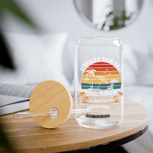 I'm Not Retired Travel Planning Is Hard Work Funny Retirement Vacation Glass Can