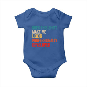 Does This Shirt Make Me Look Professionally Developed Baby Onesie Retro Funny Sarcastic