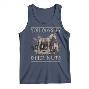 You Odyssey Deez Nuts Funny Trojan Horse Tank Top Inappropriate Adult Humor Ancient Greek TS11 Navy Print Your Wear