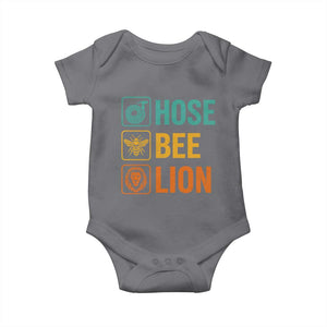 Hose Bee Lion Funny Meme Word Pun Retro Baby Onesie