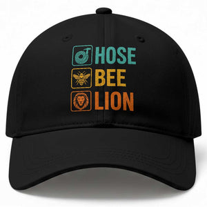 Hose Bee Lion Funny Meme Word Pun Retro Baseball Cap