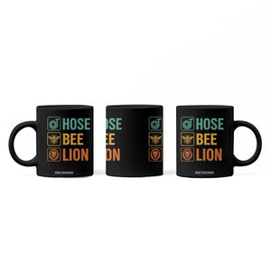 Hose Bee Lion Funny Meme Word Pun Retro Coffee Mug