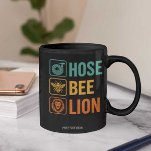 Hose Bee Lion Funny Meme Word Pun Retro Coffee Mug