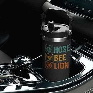 Hose Bee Lion Funny Meme Word Pun Retro Flip Straw Tumbler
